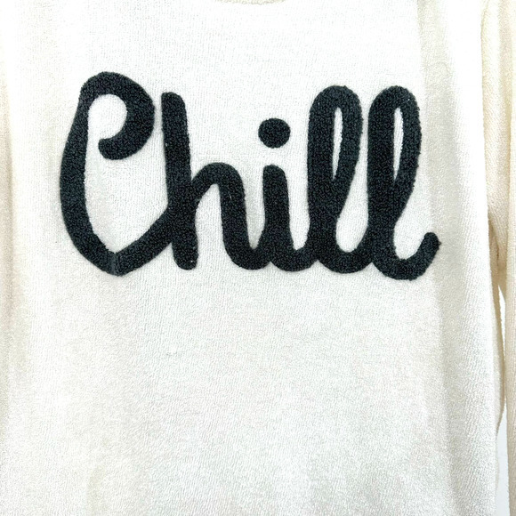 Royce Brand Size Small white cream terry cloth like sweater sweatshirt Chill - Picture 3 of 5